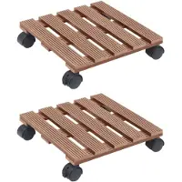 vidaXL Rouleau pour plantes 2 pcs. Marron 30x30x7,5 cm WPC