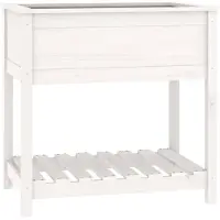vidaXL Jardinière avec étagère Blanc 82,5x54x81 cm Bois massif de pin
