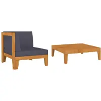 vidaXL Salon de jardin 2 pcs avec coussins Bois d'acacia solide