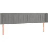 vidaXL Tête de lit avec oreilles gris clair 163x16x78/88 cm velours