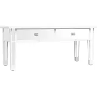 vidaXL Table basse miroir 106x45x45 cm Bois composite et verre