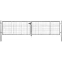 vidaXL Portail de jardin en acier galvanisé 400 x 75 cm argent