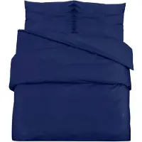 vidaXL Ensemble de literie bleu marine 200x200 cm Microfibre légère
