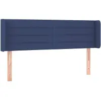 vidaXL Tête de lit avec oreilles bleu 147x16x78/88 cm Tissu