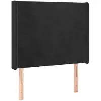 vidaXL Tête de lit avec oreilles noir 103x16x118/128 cm velours