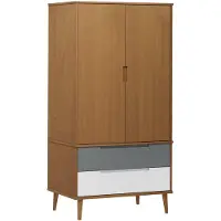 vidaXL Armoire MOLDE Marron 90x55x175 cm Pin massif