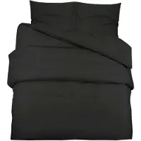 vidaXL Ensemble de literie noir 135x200 cm Microfibre légère
