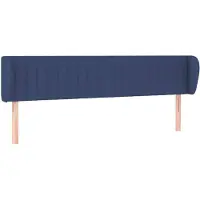 vidaXL Tête de lit avec oreilles bleu 183x23x78/88 cm Tissu