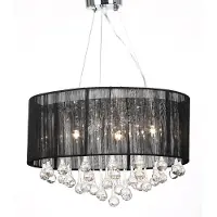 vidaXL Lustre avec 85 cristaux Noir