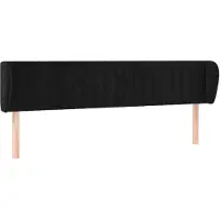 vidaXL Tête de lit avec oreilles noir 163x23x78/88 cm velours