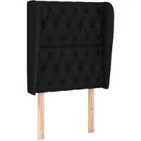 vidaXL Tête de lit avec oreilles Noir 83x23x118/128 cm Tissu