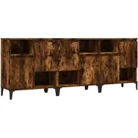 vidaXL Sideboards 3 pcs. Chêne fumé 60x35x70 cm Bois composite