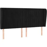 vidaXL Tête de lit avec oreilles noir 163x23x118/128 cm velours