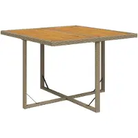 vidaXL Gartentisch Beige 109x107x74 cm Poly Rattan & Massivholz Akazie