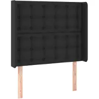 vidaXL Tête de lit avec oreilles Noir 103x16x118/128 cm Similicuir