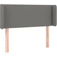 vidaXL Tête de lit avec oreilles gris foncé 83x16x78/88 cm Tissu