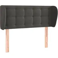 vidaXL Tête de lit avec oreilles gris foncé 93x23x78/88 cm velours