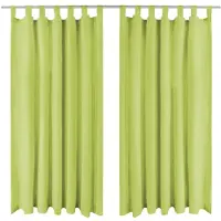 vidaXL Rideau occultant avec boucles 2 pcs 140 x 175 cm Vert