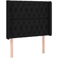 vidaXL Tête de lit avec oreilles noir 103x16x118/128 cm Tissu