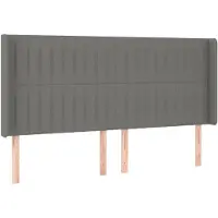 vidaXL Tête de lit avec oreilles gris foncé 183x16x118/128 cm Tissu