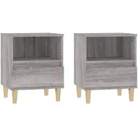 vidaXL Tables de chevet 2 pcs Sonoma gris 40x35x50 cm