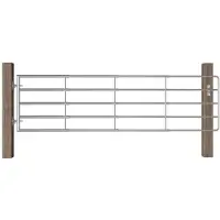 vidaXL Portillon à 5 barres Acier (115-300)x90 cm Argenté