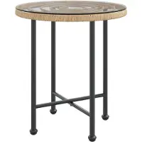 vidaXL Table de salle à manger Ø50 cm verre trempé et acier
