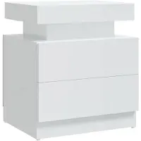 vidaXL Table de chevet Blanc brillant 45x35x52 cm Bois d'ingénierie