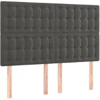 vidaXL Têtes de lit 4 pcs. Gris foncé 72x5x78/88 cm velours