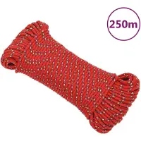 vidaXL Corde de bateau Rouge 5 mm 250 m Polypropylène