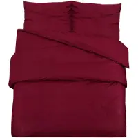 vidaXL Ensemble de literie rouge bordeaux 200x200 cm coton