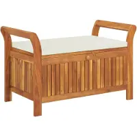 vidaXL Banc de jardin avec coussins 91 cm bois massif acacia