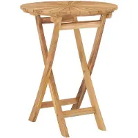 vidaXL Table de jardin pliante Ø 60 cm bois massif teck