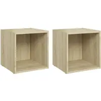 vidaXL Armoires TV 2 pièces chêne Sonoma 37x35x37 cm bois composite