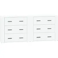 vidaXL Sideboards 2 pcs. Blanc Bois composite