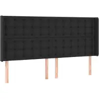 vidaXL Tête de lit avec oreilles Noir 203x16x118/128 cm Similicuir