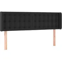 vidaXL Tête de lit avec oreilles Noir 147x16x78/88 cm Similicuir