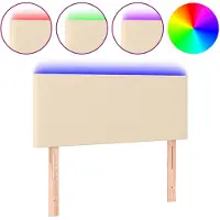 vidaXL Tête de lit LED Crème 100x5x78/88 cm Tissu