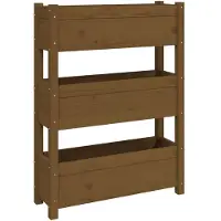 vidaXL Jardinière Marron miel 77x25x104,5 cm Bois massif de pin