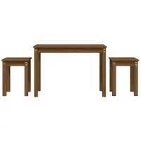 vidaXL Tables gigognes 3 pcs Marron miel Bois de pin massif