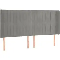 vidaXL Tête de lit avec oreilles gris clair 163x16x118/128 cm velours