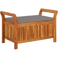 vidaXL Banc de jardin avec coussins 91 cm bois massif acacia