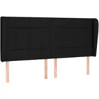 vidaXL Tête de lit avec oreilles Noir 163x23x118/128 cm Tissu