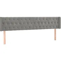 vidaXL Tête de lit avec oreilles gris clair 183x16x78/88 cm velours