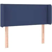 vidaXL Tête de lit avec oreilles bleu 83x16x78/88 cm Tissu