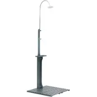 vidaXL Douche de jardin en bois anthracite