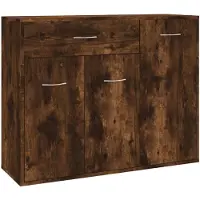 vidaXL Sideboard chêne fumé 88x30x70 cm bois composite