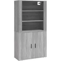 vidaXL Highboard Gris Sonoma Matériau dérivé du bois