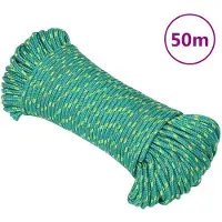 vidaXL Corde de bateau Vert 3 mm 50 m Polypropylène