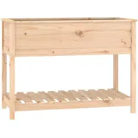 vidaXL Jardinière avec étagère 111,5x54x81 cm Bois massif de pin